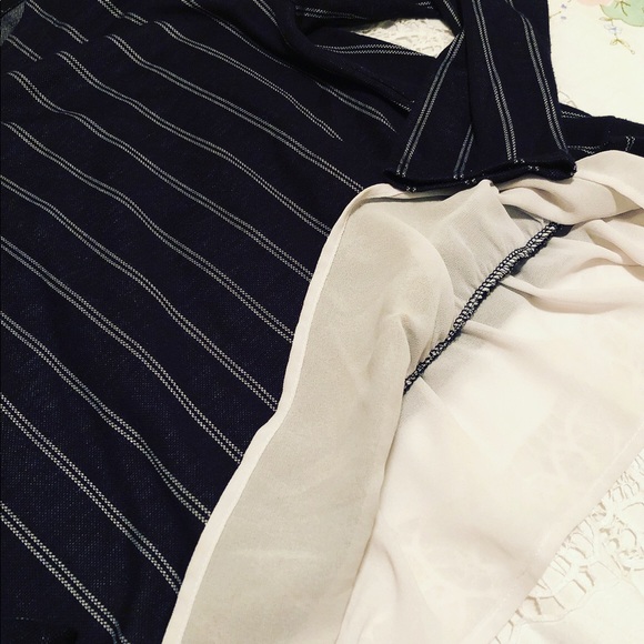 HK WORKS LONDON Navy blue stripe; white ruffles - Picture 3 of 3